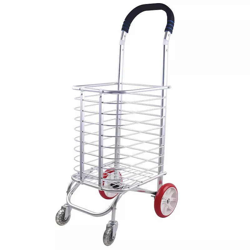 Canasta aluminio plegable 4 ruedas